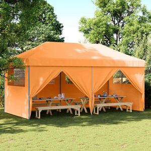 vidaXL Party Tent Orange with Blue Frame Oxford Fabric