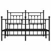 vidaXL Metal Bed Frame without Mattress with Footboard Black 140x200cm
