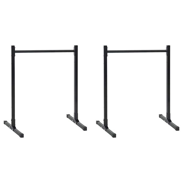 vidaXL Dip Stations 2 pcs Black 109 x 90 x 105 cm Powder-coated steel