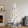 vidaXL Artificial Half Pre-lit Christmas Tree with Ball Set White 210 cm