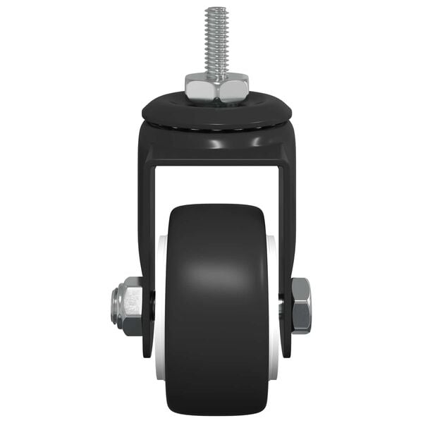 vidaXL Swivel Castor 12 pcs Black M6 mm Iron and nylon