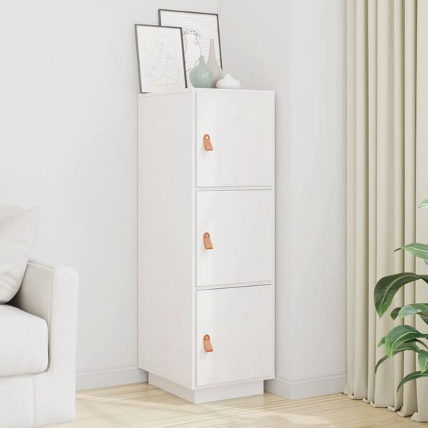 vidaXL Highboard White 34x40x108.5 cm Solid Wood Pine