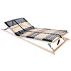 vidaXL Slatted Bed Base Manual Brown 90 x 190 cm Solid Beech Wood