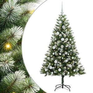 vidaXL Artificial Hinged Christmas Tree with Flocked Snow 150 cm