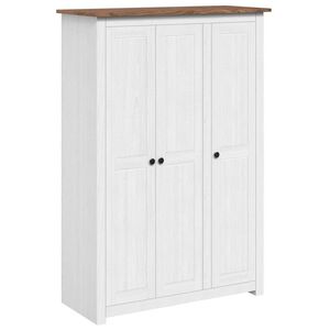 vidaXL 3-Door Wardrobe White 118x50x171.5 cm Pine Panama Range