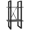 vidaXL 2-Tier Book Cabinet Grey 40x30x70 cm Engineered Wood