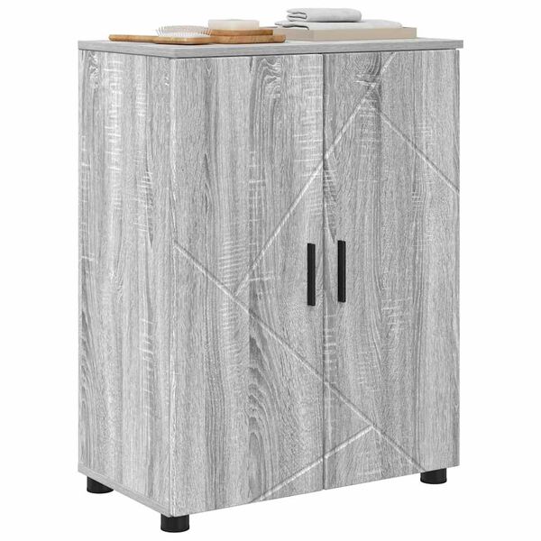 vidaXL Bathroom Cabinet with Storage Grey Sonoma 60 x 35 x 80 cm