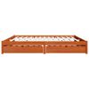 vidaXL Bed Frame with Drawer Wax Brown 200 x 200 cm Solid Pine Wood