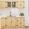 vidaXL Cabinet with Shelf with Storage 4 pcs Honey Solid Pine Wood