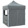 vidaXL Professional Folding Party Tent with 4 Sidewalls 2x2 m Steel Anthracite