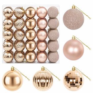 vidaXL Christmas Ball Set 50 pcs Rose Gold 8 cm Polystyrene
