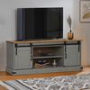 vidaXL TV Cabinet HALDEN 2 Sliding Doors Grey 150x40x60 cm Solid Wood