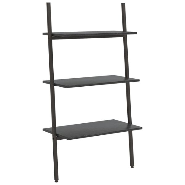 vidaXL 3-Tier Leaning Shelf Black 64x34x116 cm