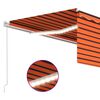 vidaXL Manual Retractable Awning with Blind&LED 4.5x3m Orange&Brown