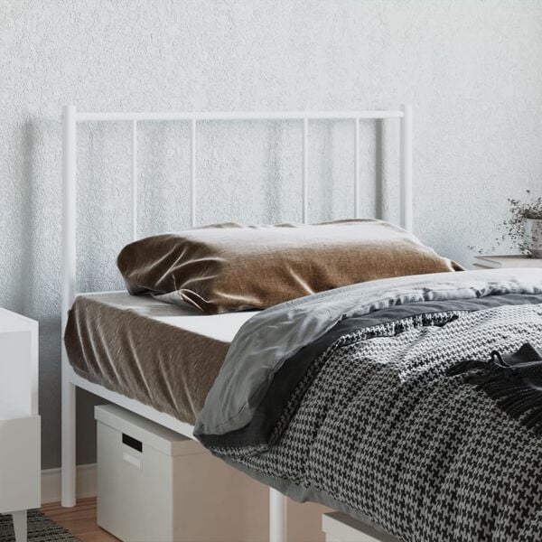 vidaXL Metal Replace Headboard White 107 cm