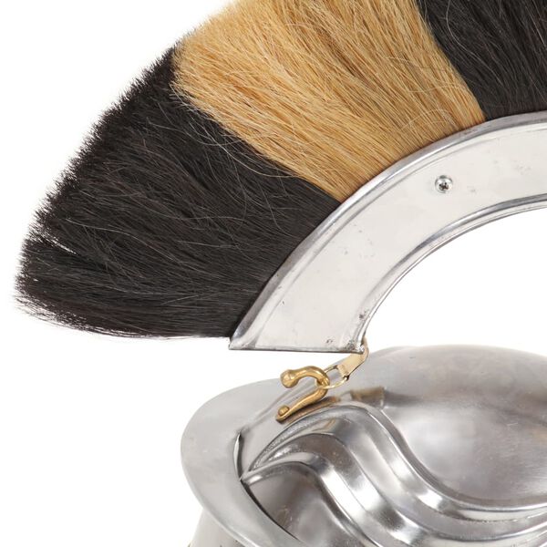 vidaXL Roman Soldier Helmet Antique Replica LARP Silver Steel