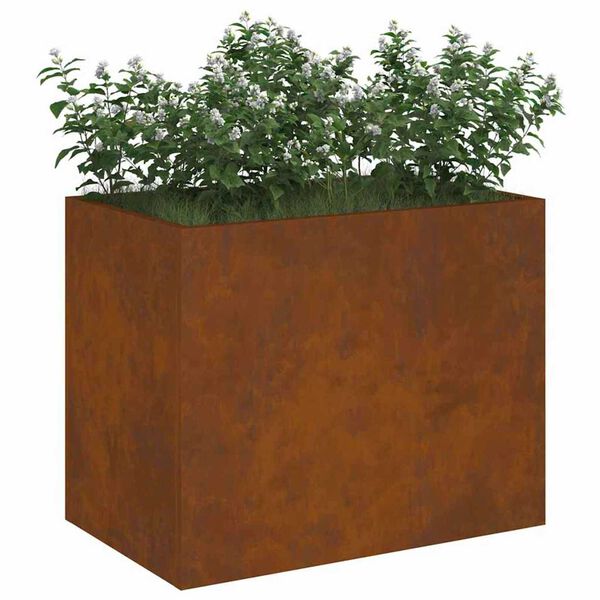 vidaXL Garden Planter Weathering Steel 50 x 32 x 40 cm