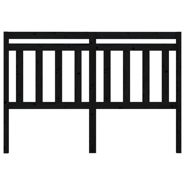 vidaXL Bed Headboard Black 126x4x100 cm Solid Wood Pine