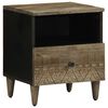 vidaXL Bedside Cabinet Light Grey 40x33x46 cm Solid Wood Mango