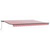 vidaXL Retractable Awning Manual Red and White 450 x 350 cm