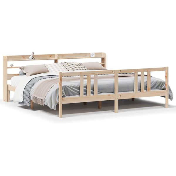 vidaXL Bed Frame with Headboard without Mattress 180x200 cm Super King
