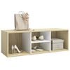 vidaXL Shoe Storage Bench White and Sonoma Oak 105x35x35 cm Engineered Wood