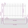 vidaXL Garden Fence Woerden with Spear Top Steel 181x120 cm Black