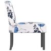 vidaXL Slipper Chair Blue Flower Fabric