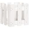 vidaXL Garden Planter with Fence Design White 30x30x30 cm Solid Wood Pine