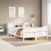 vidaXL Bed Frame without Mattress White 140x190 cm Solid Wood Pine