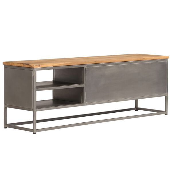 vidaXL TV Cabinet Recycled Teak and Steel 120x30x40 cm