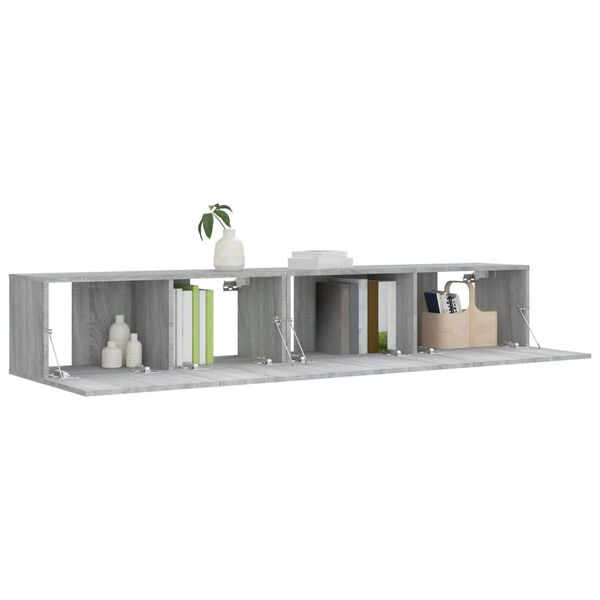 vidaXL 2 Piece TV Cabinet Set Grey Sonoma Engineered Wood