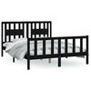 vidaXL Bed Frame without Mattress Black Solid Wood Pine 120x200 cm