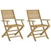 vidaXL Folding Chairs 2 pcs 54,5x61,5x86,5 cm Solid Wood Acacia