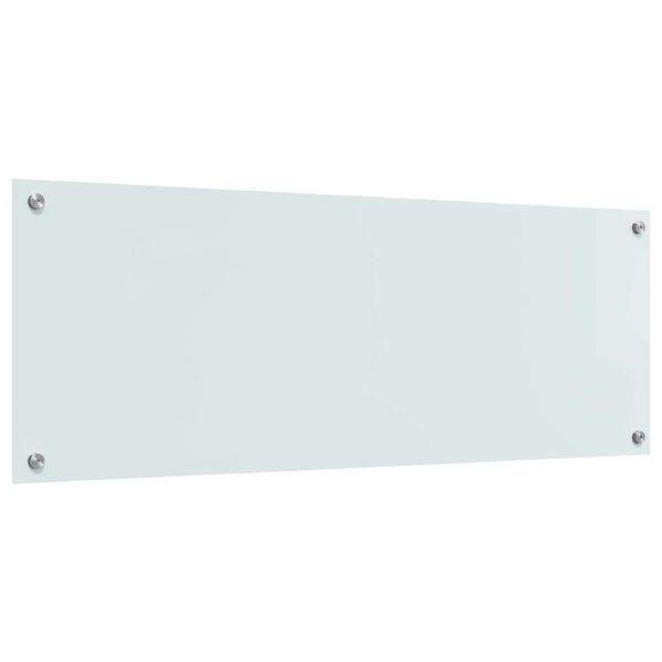 vidaXL Kitchen Backsplash White 110 x 40 cm Tempered Glass