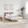 vidaXL Bed Frame with Upholstered Headboard Taupe 120 x 200 cm