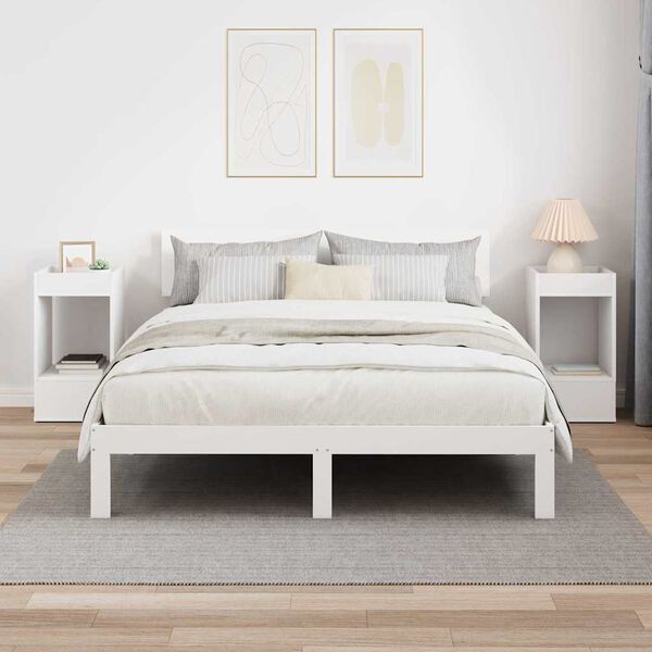 vidaXL End Table 2 pcs White 30 x 30 x 56 cm Engineered Wood