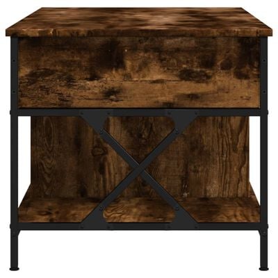vidaXL Coffee Table Smoked Oak 100x55x50 cm Engineered Wood and Metal