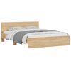 vidaXL Bed Frame with LED without Mattress Sonoma Oak 150x200 cm King Size