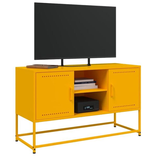 vidaXL TV Cabinet Mustard Yellow 100.5x39x60.5 cm Steel