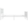 vidaXL Metal Bed Frame without Mattress with Footboard White 140x190cm