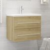 vidaXL Sink Cabinet Sonoma Oak 60x38.5x48 cm Engineered Wood