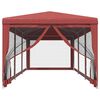 vidaXL Party Tent with 8 Mesh Sidewalls Red 3x9 m HDPE