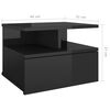 vidaXL Floating Nightstand High Gloss Black 40x31x27 cm Engineered Wood
