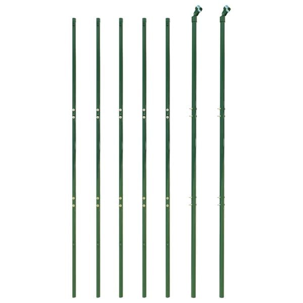 vidaXL Wire Mesh Fence with Spike Anchors Green 1.4x10 m