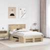vidaXL Bed Frame Sonoma Oak 137 x 203 cm Engineered Wood