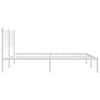 vidaXL Metal Bed Frame without Mattress with Headboard White 183x213cm