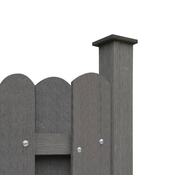 vidaXL Fence Panel with 2 Posts WPC 180x180 cm Grey