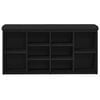 vidaXL Shoe Bench Black Oak 102 x 32 x 50 cm Engineered wood