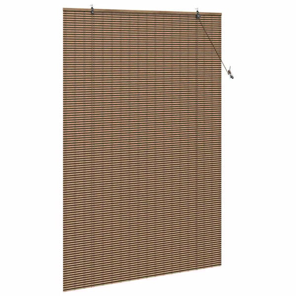 vidaXL Roller Blind with Curtains Manual Brown 150 x 220 cm Bamboo